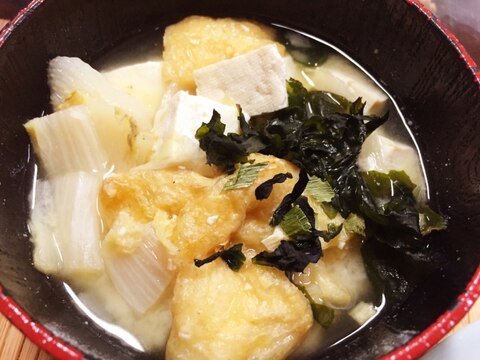 豆腐&油揚げ&白菜の味噌汁